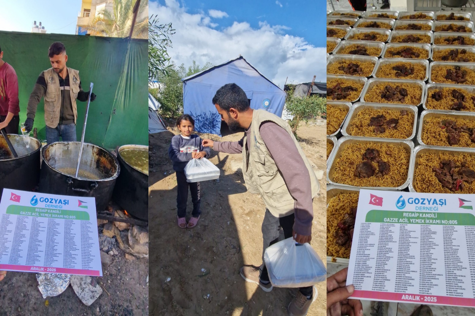 Gazze'de Regaip Kandili 805. Yemek Dağıtımı Gerçekleştirildi.